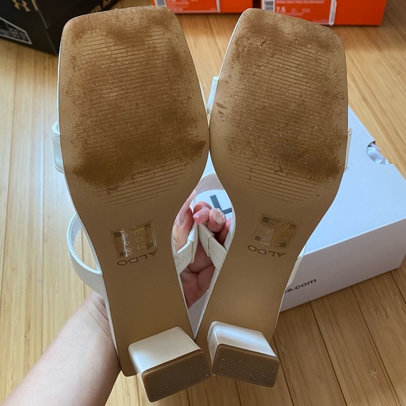 Aldo white square heels - Picture 2 of 4